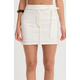 CRESCENT CRESCENT Contrast Stitch Mini Skirt
