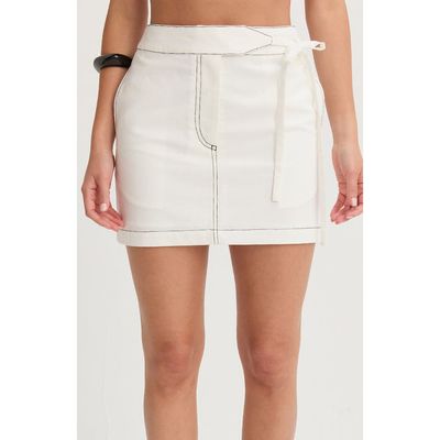 CRESCENT CRESCENT Contrast Stitch Mini Skirt