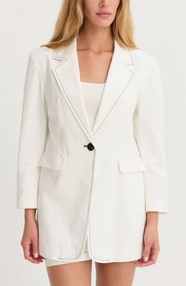 CRESCENT CRESCENT Contrast Stitch Single Breasted Blazer