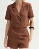 CRESCENT CRESCENT Cropped Linen Blend Blazer - 1