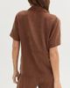 CRESCENT CRESCENT Cupro Short Sleeve Button Up Top - 4
