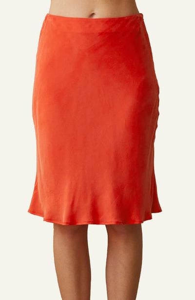 CRESCENT CRESCENT Cupro Tea Length Skirt