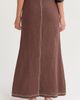 CRESCENT CRESCENT Embroidered Contrast Stitch Linen Maxi Skirt - 4