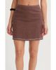 CRESCENT CRESCENT Embroidered Contrast Stitch Linen Mini Skirt - 1