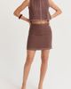 CRESCENT CRESCENT Embroidered Contrast Stitch Linen Mini Skirt - 3
