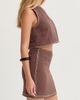 CRESCENT CRESCENT Embroidered Contrast Stitch Linen Mini Skirt - 4
