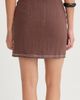 CRESCENT CRESCENT Embroidered Contrast Stitch Linen Mini Skirt - 5