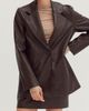 CRESCENT CRESCENT Faux Leather Oversized Blazer - 2