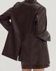 CRESCENT CRESCENT Faux Leather Oversized Blazer - 4