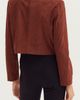 CRESCENT CRESCENT Faux Suede Collarless Cropped Jacket - 4