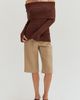 CRESCENT CRESCENT Foldover Off Shoulder Knit Top - 2