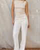 CRESCENT CRESCENT Lace Up Linen Blend Knit Tank Top - 3
