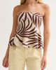 CRESCENT CRESCENT Leaf Print Jacquard Knit Peplum Top - 1