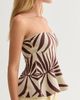 CRESCENT CRESCENT Leaf Print Jacquard Knit Peplum Top - 3