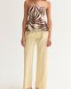 CRESCENT CRESCENT Leaf Print Jacquard Knit Peplum Top - 4