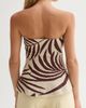 CRESCENT CRESCENT Leaf Print Jacquard Knit Peplum Top - 5