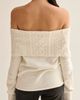CRESCENT CRESCENT Off Shoulder Cable Knit Top - 4