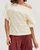 CRESCENT CRESCENT Off Shoulder Cotton Knit Top - 1
