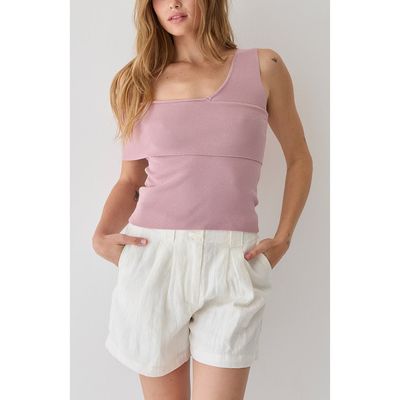 CRESCENT CRESCENT One Shoulder Knit Top
