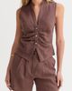 CRESCENT CRESCENT Pleated Linen Shorts - 2