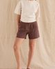 CRESCENT CRESCENT Pleated Linen Shorts - 3