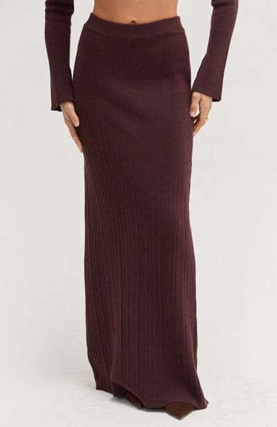 CRESCENT CRESCENT Ribbed Knit Maxi Skirt