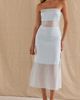 CRESCENT CRESCENT Satin Mixed Media Tube Midi Dress - 2