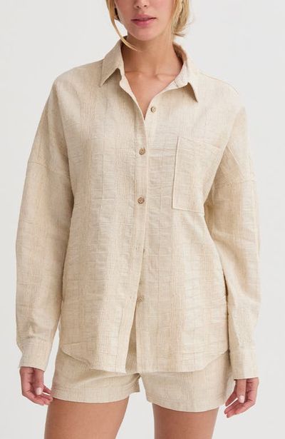 CRESCENT CRESCENT Stripe Textured Linen Shirt
