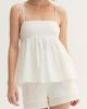 CRESCENT CRESCENT Tie Back Babydoll Linen Blend Top - 1
