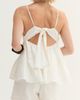 CRESCENT CRESCENT Tie Back Babydoll Linen Blend Top - 4