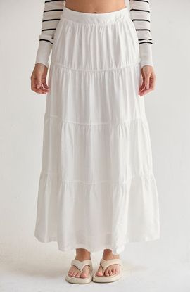 CRESCENT CRESCENT Tiered Tencel Maxi Skirt