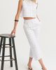 CRESCENT CRESCENT Windowpane Semi Cropped Linen Top - 2