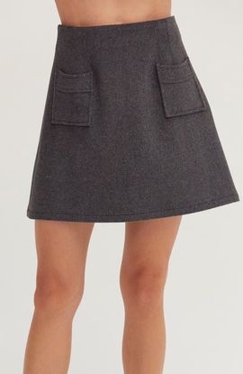 CRESCENT CRESCENT Wool Blend Mini Skirt