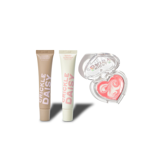 Crickle Daisy Crickle Daisy Triple Lip Treat Trio Coconut Cake Balm and Mask Set 