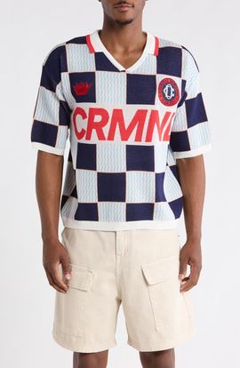CRIMINAL DAMAGE CRIMINAL DAMAGE Checkerboard Embroidered Jacquard Knit Polo
