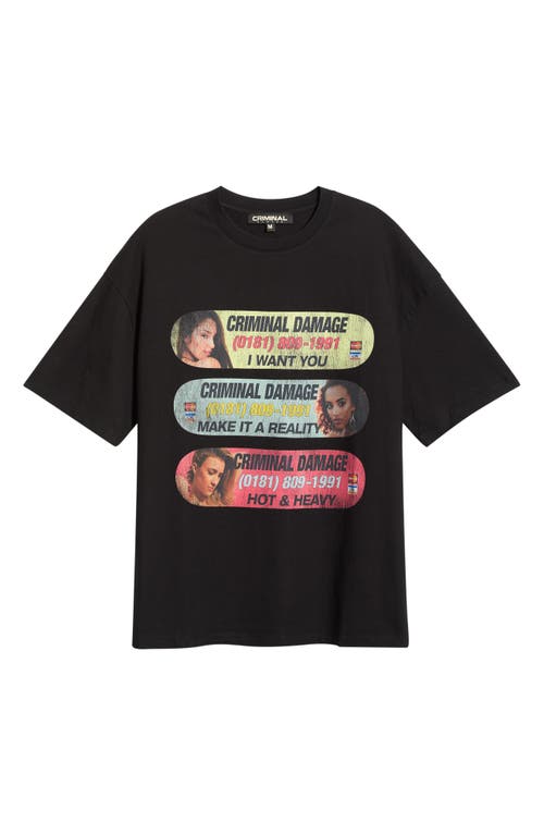 CRIMINAL DAMAGE CRIMINAL DAMAGE Hotline Reality Crewneck T-Shirt