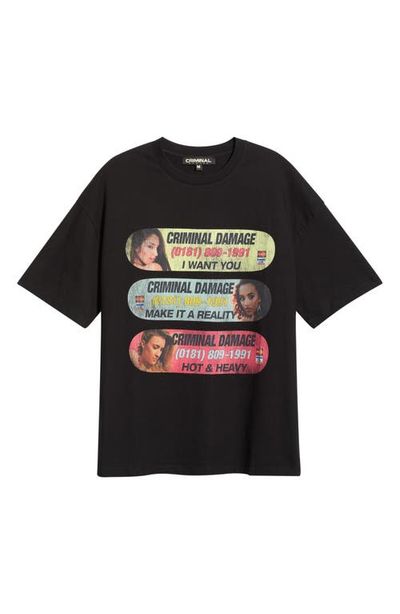 CRIMINAL DAMAGE CRIMINAL DAMAGE Hotline Reality Crewneck T-Shirt