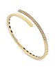 Crivelli Crivelli 18K Yellow Gold Like Diamond Pave Bypass Slim Bangle Bracelet - 1