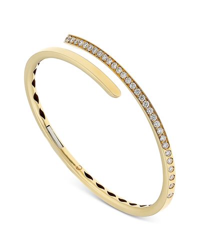 Crivelli Crivelli 18K Yellow Gold Like Diamond Pave Bypass Slim Bangle Bracelet