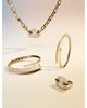 Crivelli Crivelli 18K Yellow Gold Like Diamond Pave Bypass Slim Bangle Bracelet - 5
