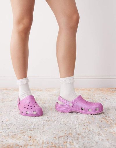 Crocs Crocs Classic clogs in hydrangea glitter-Purple