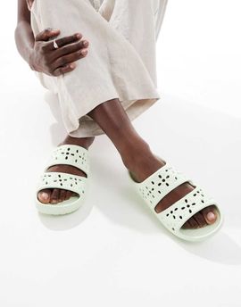 Crocs Crocs Classic floral cut out sandals in jade tint-Green