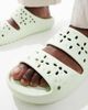 Crocs Crocs Classic floral cut out sandals in jade tint-Green - 4