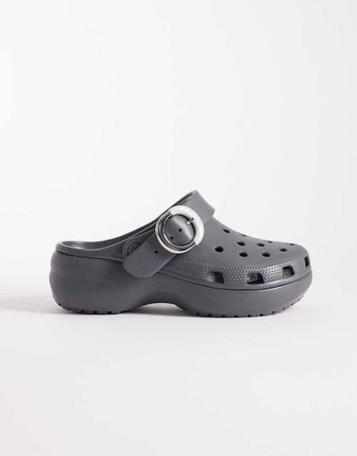 Crocs Crocs Classic Platform Buckle Clogs in black