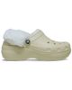Crocs Crocs Classic platform fleece lined clogs in bone-Neutral - 1
