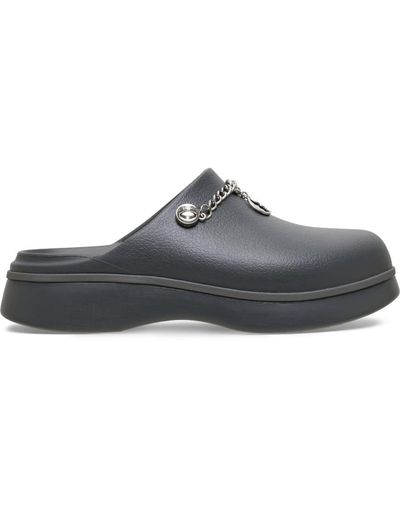 Crocs Crocs Dylan Notched boho clogs in dark gray-Black