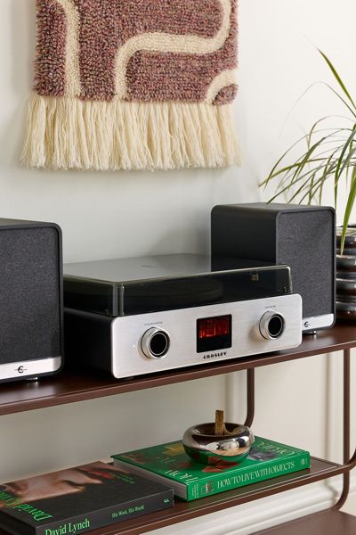 Crosley Crosley C92 Bluetooth Record Player & Speakers Shelf System in Black at Urban Outfitters