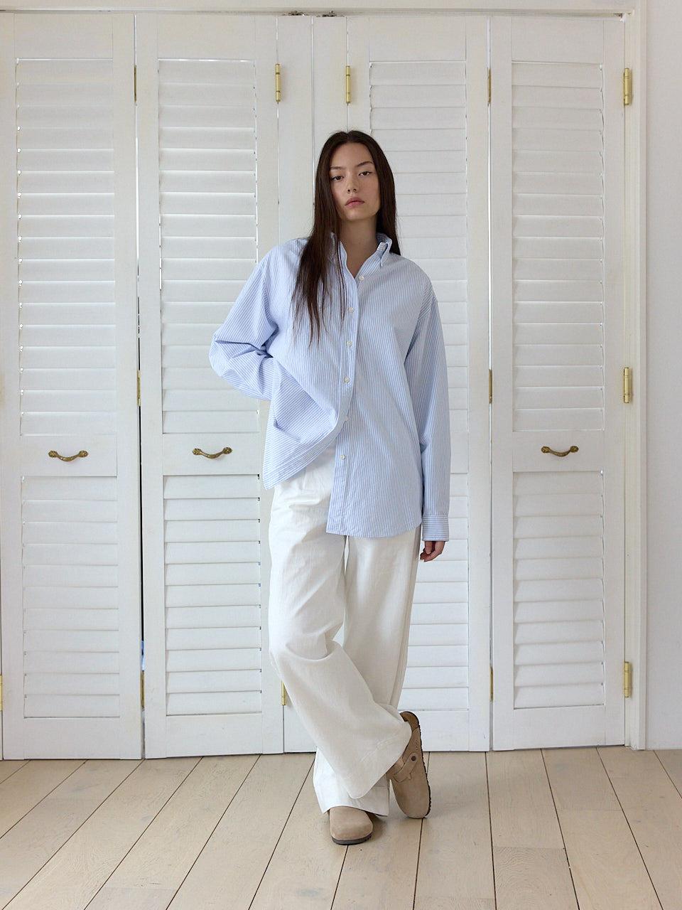 cttn Classic oversized oxford shirt_stripe