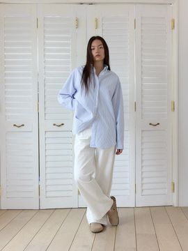 cttn Classic oversized oxford shirt_stripe