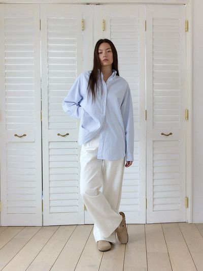 cttn Classic oversized oxford shirt_stripe